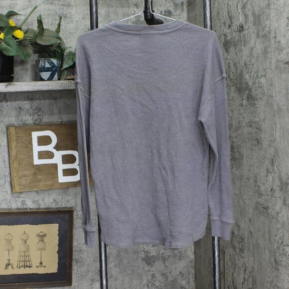 NWT Seven7 High-Low Hem Super Soft Waffle Knit Crew Pullover Top 7M70063 M Gray - Picture 4 of 6